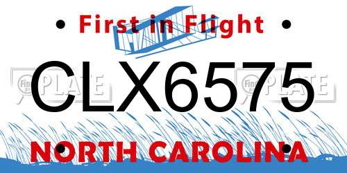 CLX6575 North Carolina License Plate