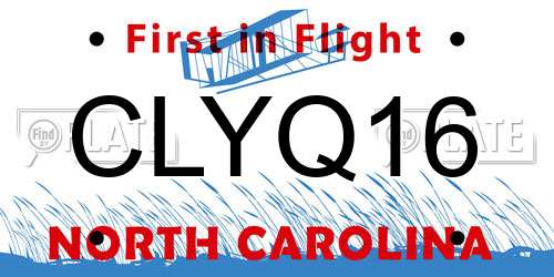 CLYQ16 North Carolina License Plate