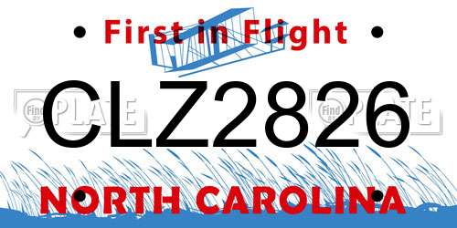 CLZ2826 North Carolina License Plate