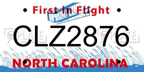 CLZ2876 North Carolina License Plate
