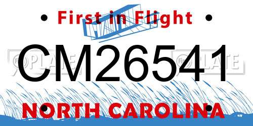 CM26541 North Carolina License Plate