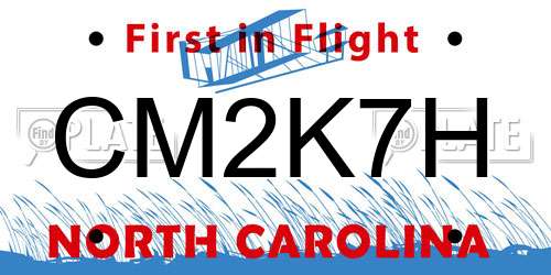 CM2K7H North Carolina License Plate