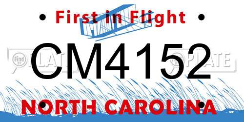 CM4152 North Carolina License Plate