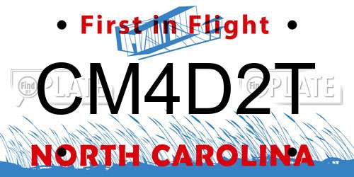 CM4D2T North Carolina License Plate