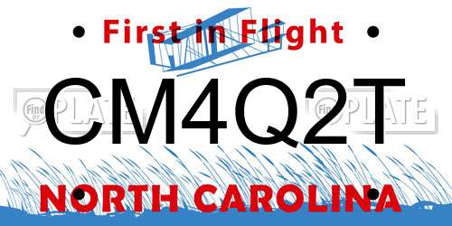 CM4Q2T North Carolina License Plate