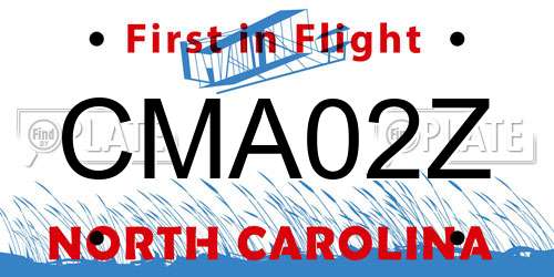 CMA02Z North Carolina License Plate