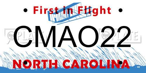 CMAO22 North Carolina License Plate