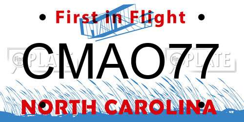 CMAO77 North Carolina License Plate