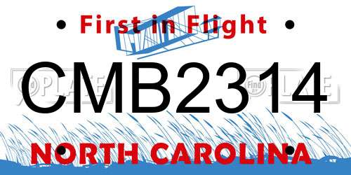 CMB2314 North Carolina License Plate