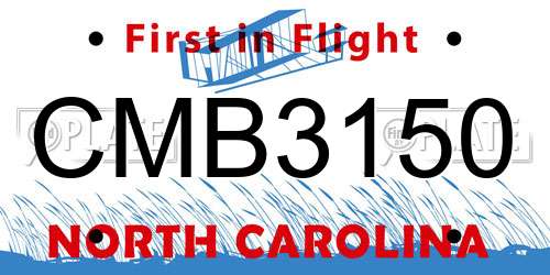 CMB3150 North Carolina License Plate