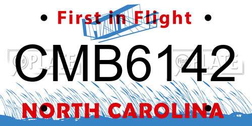 CMB6142 North Carolina License Plate