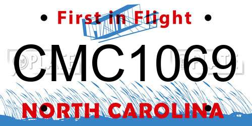 CMC1069 North Carolina License Plate