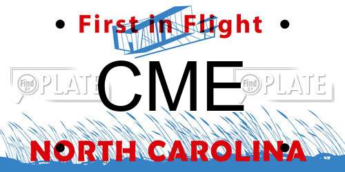 CME North Carolina License Plate