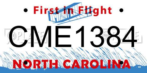 CME1384 North Carolina License Plate