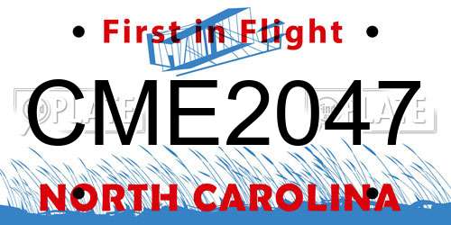 CME2047 North Carolina License Plate