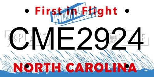 CME2924 North Carolina License Plate