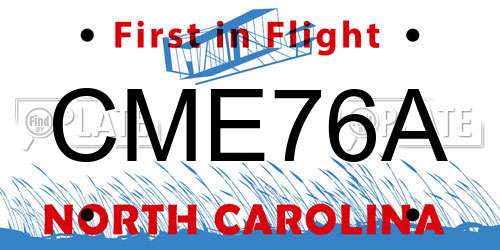 CME76A North Carolina License Plate