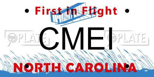 CMEI North Carolina License Plate