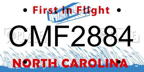 CMF2884 North Carolina License Plate