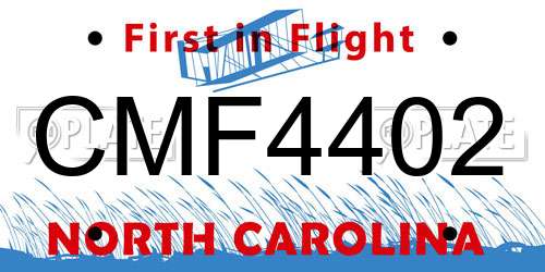 CMF4402 North Carolina License Plate