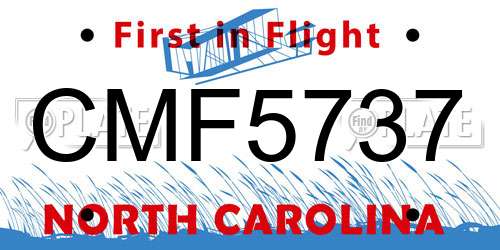 CMF5737 North Carolina License Plate