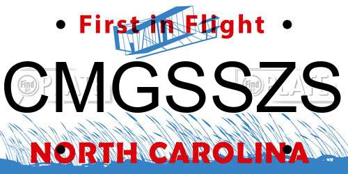 CMGSSZS North Carolina License Plate