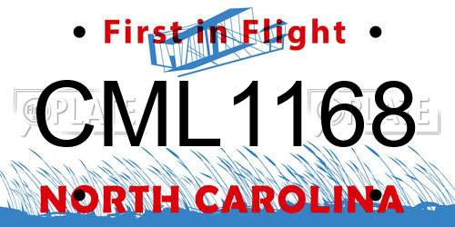 CML1168 North Carolina License Plate