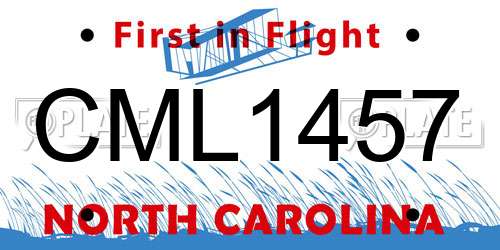 CML1457 North Carolina License Plate