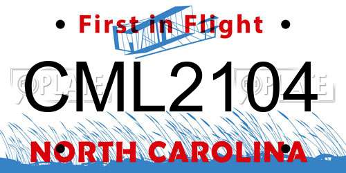 CML2104 North Carolina License Plate