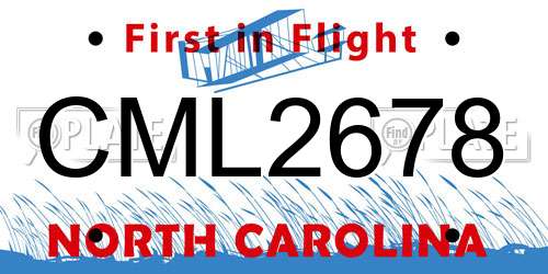 CML2678 North Carolina License Plate
