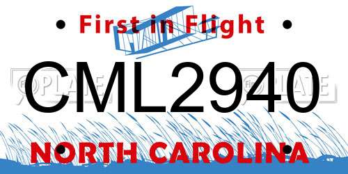 CML2940 North Carolina License Plate