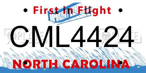 CML4424 North Carolina License Plate