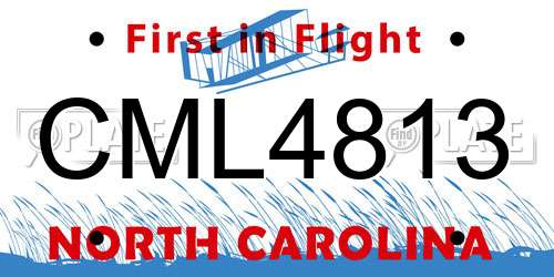 CML4813 North Carolina License Plate