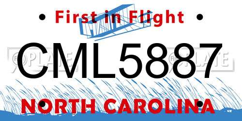 CML5887 North Carolina License Plate