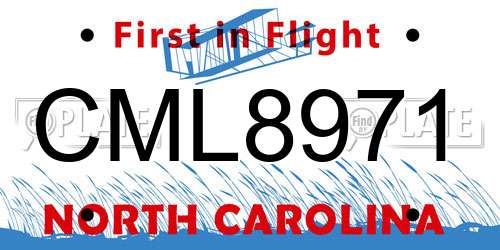 CML8971 North Carolina License Plate