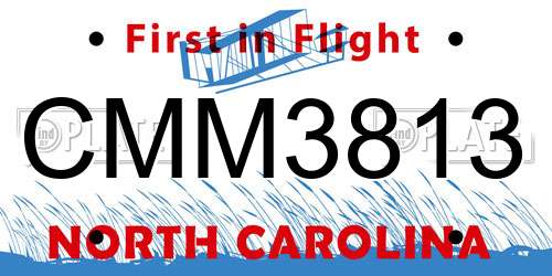 CMM3813 North Carolina License Plate