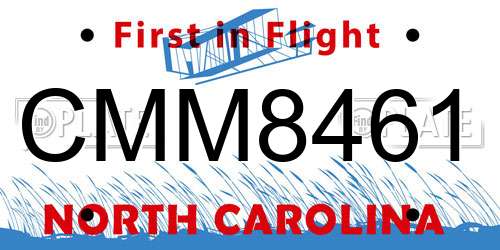CMM8461 North Carolina License Plate