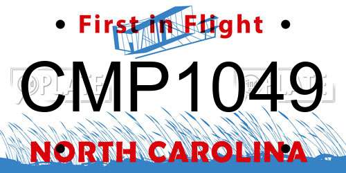 CMP1049 North Carolina License Plate