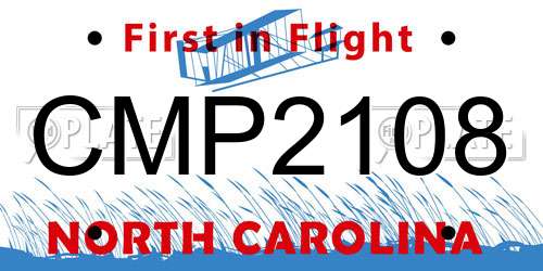 CMP2108 North Carolina License Plate