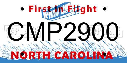 CMP2900 North Carolina License Plate