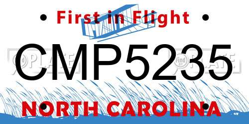CMP5235 North Carolina License Plate