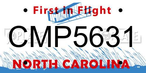CMP5631 North Carolina License Plate