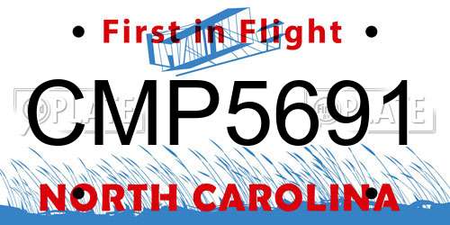 CMP5691 North Carolina License Plate