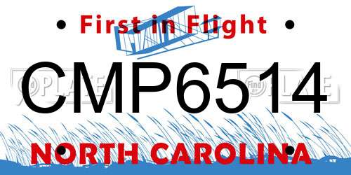 CMP6514 North Carolina License Plate