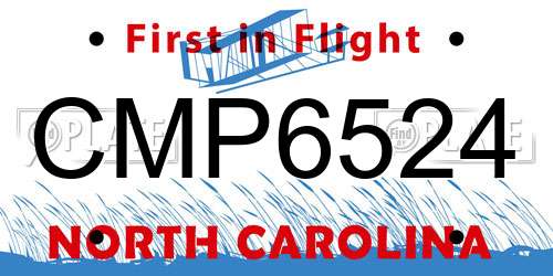 CMP6524 North Carolina License Plate