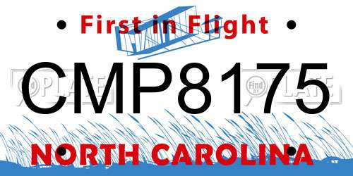 CMP8175 North Carolina License Plate