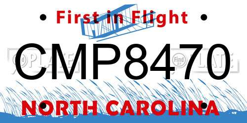 CMP8470 North Carolina License Plate