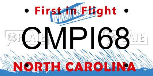 CMPI68 North Carolina License Plate