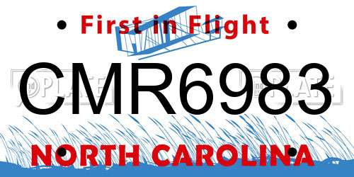 CMR6983 North Carolina License Plate