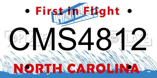 CMS4812 North Carolina License Plate